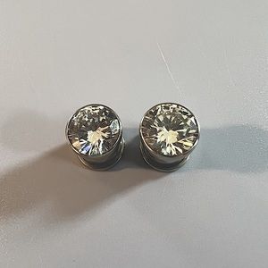 Diamond Jewel surgical steel plugs - 00g